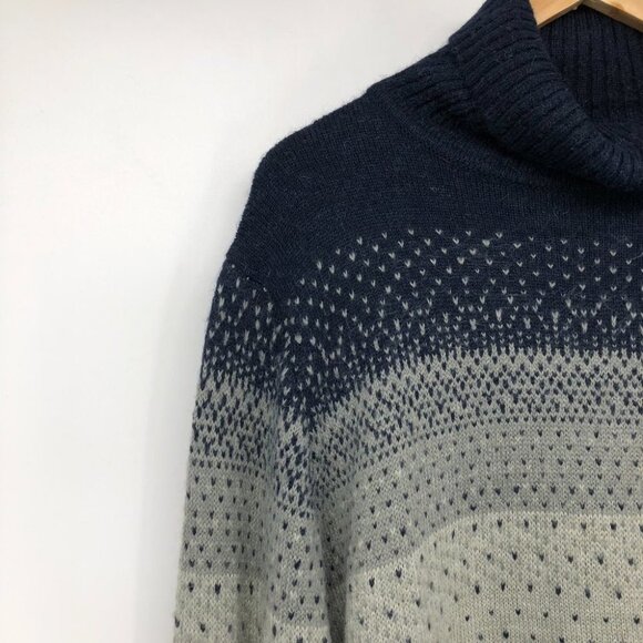 NWT Daniel Hechter Men’s Navy blue and Grey Gradient Knit Turtleneck Sweater XXL - Picture 7 of 15